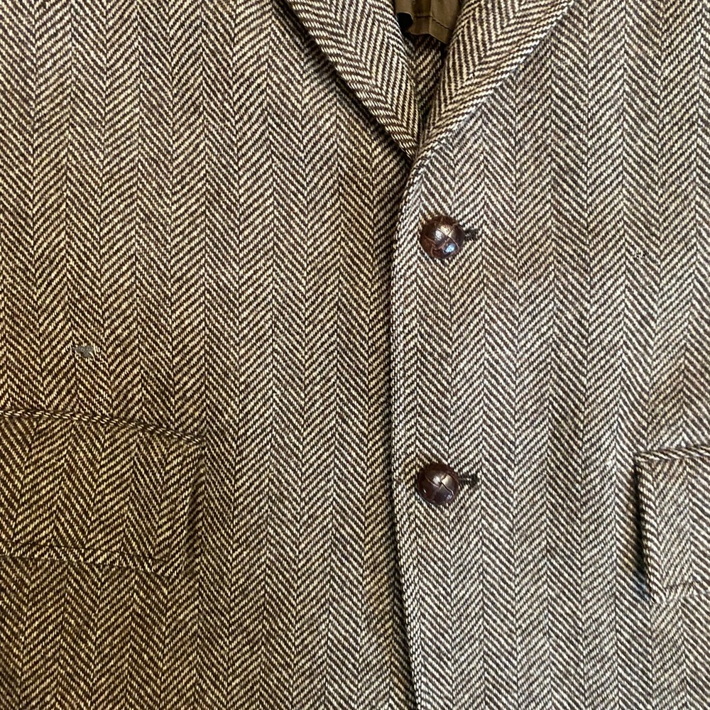 Vintage Cricketeer Blazer Sport Coat Tweed Brown Menswear Unisex Size 44 - Picture 14 of 15